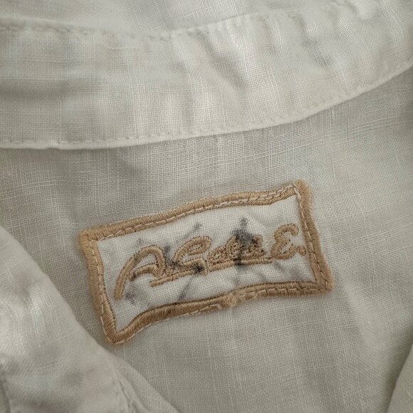 Agolde Fitted Button Up Blouse Short Sleeve Airy Linen Minimalist White Sz S - Picture 10 of 10